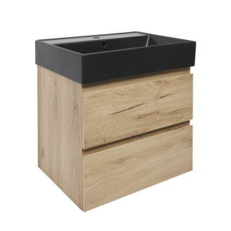 Kúpeľňová skrinka 2 zásuvková s umývadlom SAT B-Way 59x50x45 cm dub mat BWAY260OAKU2BB