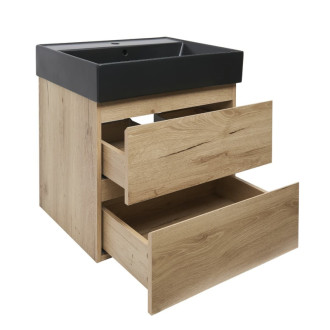 Kúpeľňová skrinka 2 zásuvková s umývadlom SAT B-Way 59x50x45 cm dub mat BWAY260OAKU2BB