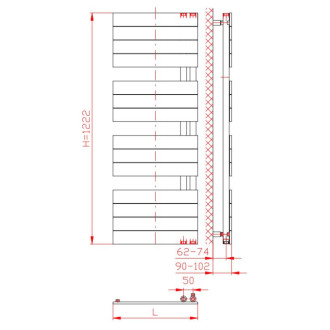 Vykurovací rebrík DHR 1222/600 Biely 859415860705