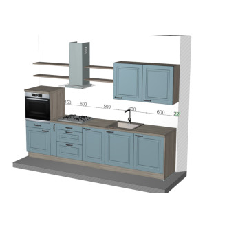 Kuchyňa Lota, modrá, Decodom vrátane spotrebičov