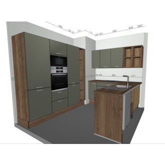 Kuchyňa TEA zelená rohová Decodom + spotrebiče