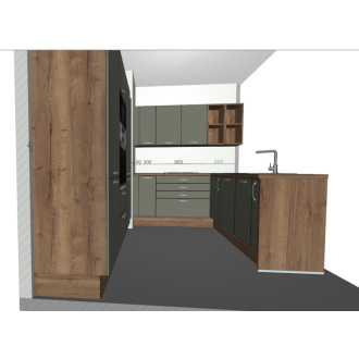 Kuchyňa TEA zelená rohová Decodom + spotrebiče