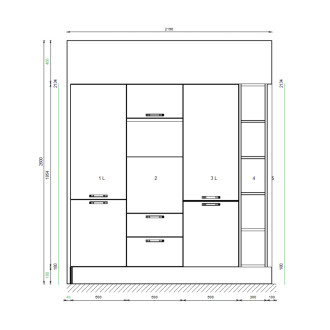 Kuchyňa TEA zelená rohová Decodom + spotrebiče