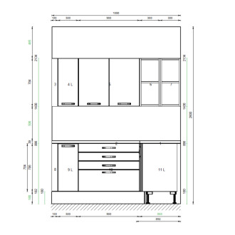 Kuchyňa TEA zelená rohová Decodom + spotrebiče