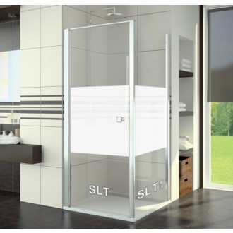 SANSWISS TOP-LINE Zalamovacie dvere TOPK s bočnou stenou TOPF 900x900, sklo A51 línia AKCIA