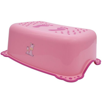 Detské protišmyk. stúpadlo do kúpeľne Zebra, ružová 3196
