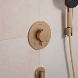 Sprchová a vaňová batéria Hansgrohe Ecostat Comfort S bez podomietkového telesa kartáčovaný bronz 33715140