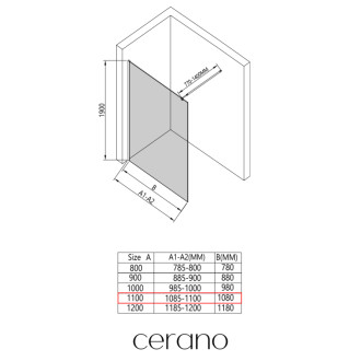 CERANO - Sprchová zástena Walk-in Opal Ľ/P - 6 mm - chróm, transparentné sklo - 110x190 cm