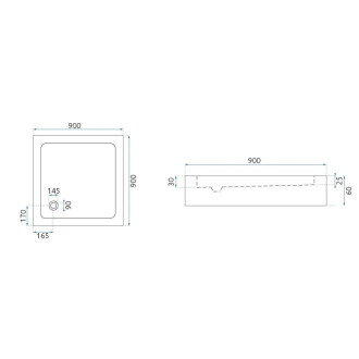 Rea Sprchovací kút REA City 90x90 Nickel Brush KPL-E0054