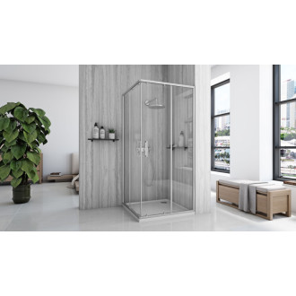 Rea Sprchovací kút REA City 90x90 Nickel Brush KPL-E0054