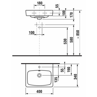 JIKA Lyra plus nábytkové umývadlo 40x34 cm biela H8153800001041