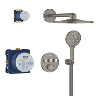 Sprchový systém Grohe Grohtherm SmartControl vrátane podomietkového telesa kartáčovaný Hard Graphite 34863AL0