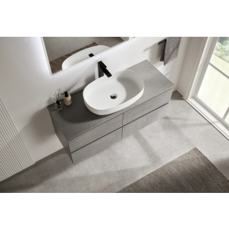 CERANO - Doska pod umývadlo Navira Slim - betónovo šedá - 120x46x1, 8 cm