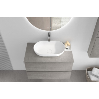 CERANO - Doska pod umývadlo Navira Slim - betónovo šedá - 80x46x1, 8 cm