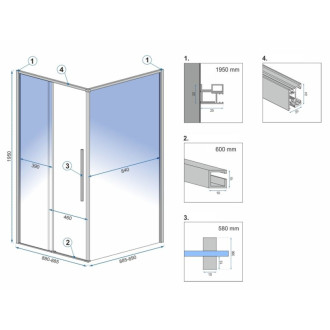 Rea Sprchovací kút REA SOLAR - zlatý 90x90 KPL-K4900