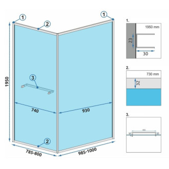 Rea Sprchovací kút Rea Space In ČIERNY 80x100 KPL-K8882