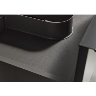 CERANO - Kúpeľňová skrinka pod umývadlo s úchytkou/doskou pod umývadlo Velora - 36 mm - čierna matná, čierna úchytka - 69x53x46 cm