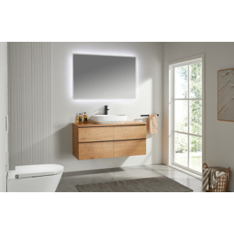 CERANO - Kúpeľňová skrinka pod umývadlo s úchytkou/doskou pod umývadlo Velora - 36 mm - dub medový, čierna úchytka - 158x53x45, 2 cm