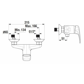 Sprchová batéria Jika Deep bez sprchového setu 150 mm chróm H3311U70044001