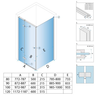 REA Sprchovací kút Atlas 90x90 Chrome KPL-K4460
