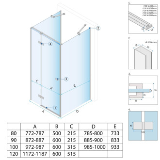 REA Sprchovací kút Atlas 90x90 Chrome KPL-K4861