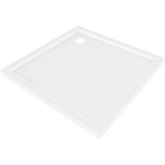 Mexen Flow úzka štvorcová sprchová vanička 75 x 75 cm, lesklá biela - 46S107575