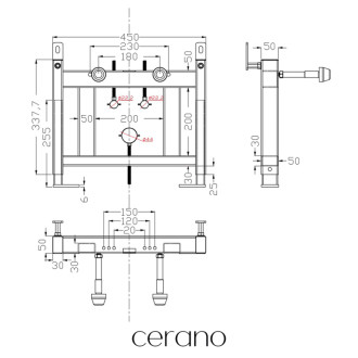 CERANO - Modul pre závesný bidet - 45x33,7 cm