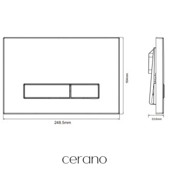 CERANO - Ovládacie tlačidlo WC modulov Lite/Slim - ABS - čierna