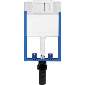 CERANO - Kompletný podomietkový WC set Lite/Verde - biela matná - WC tlačidlo Classic, biele - na zamurovanie - 49x36 cm