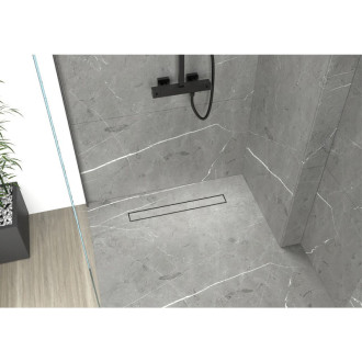 CERANO - Sprchový odtokový žľab, sifón otočný 360 ° - dizajn 2v1 - nerez - DN40 - čierna matná - 114 cm