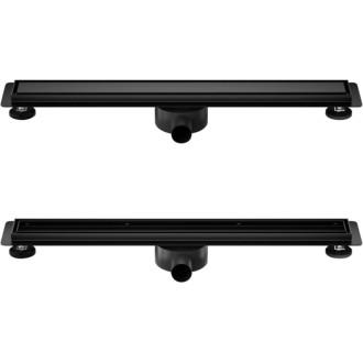 CERANO - Sprchový odtokový žľab, sifón otočný 360 ° - dizajn 2v1 - nerez - DN40 - čierna matná - 114 cm