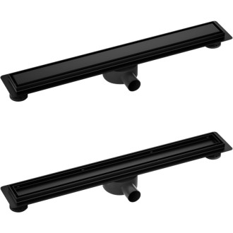 CERANO - Sprchový odtokový žľab, sifón otočný 360 ° - dizajn 2v1 - nerez - DN40 - čierna matná - 114 cm