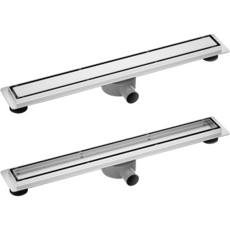 CERANO - Sprchový odtokový žľab, sifón otočný 360 ° - dizajn 2v1 - nerez - DN40 - 124 cm