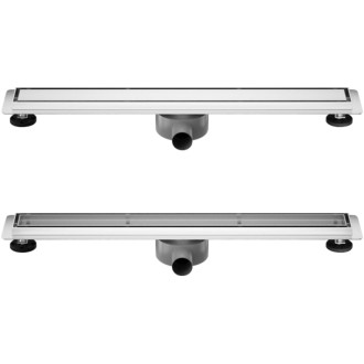 CERANO - Sprchový odtokový žľab, sifón otočný 360 ° - dizajn 2v1 - nerez - DN40 - 124 cm