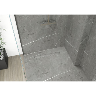 CERANO - Sprchový odtokový žľab, sifón otočný 360 ° - dizajn 2v1 - nerez - DN40 - 124 cm