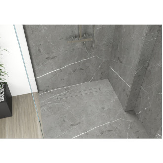 CERANO - Sprchový odtokový žľab, sifón otočný 360 ° - dizajn 2v1 - nerez - DN40 - 124 cm