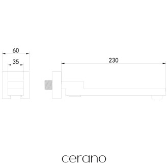 CERANO - Výtoková nástenná hubica - otočná - 23 cm - hranatá - grafit/gun metal