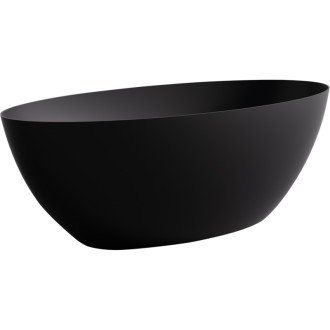 CERANO - Voľne stojaca vaňa z liateho mramoru Emilia - čierna matná - 160x75cm