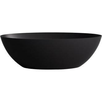 CERANO - Voľne stojaca vaňa z liateho mramoru Emilia - čierna matná - 160x75cm