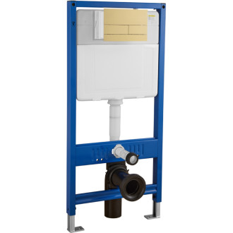 CERANO - Ovládacie tlačidlo WC modulov Lite/Line - nerezová oceľ - kartáčovaná zlatá