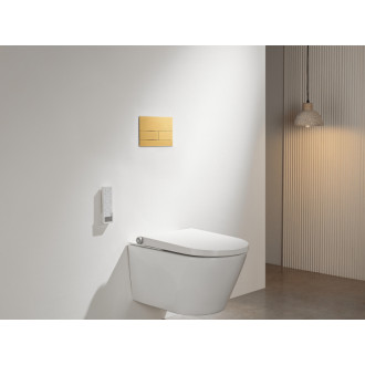 CERANO - Ovládacie tlačidlo WC modulov Lite/Line - nerezová oceľ - kartáčovaná zlatá