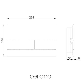 CERANO - Ovládacie tlačidlo WC modulov Lite/Line - nerezová oceľ - grafit/gun metal
