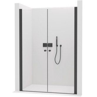 CERANO - Sprchové 2-krídlové dvere Antelo L/P - 6 mm - čierna matná, transparentné sklo - 240x190 cm