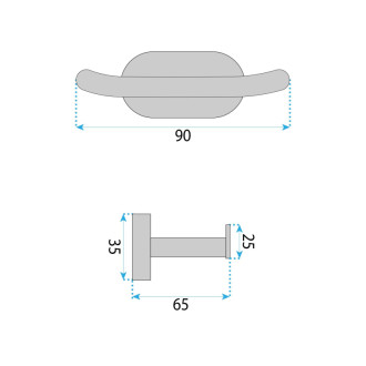 Rea Kúpeľňový vešiak Til 105 Chrome REA-88022