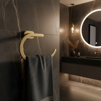 Rea Kúpeľňový vešiak Ring 110 Til Brush Gold REA-88069