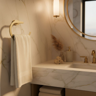 Rea Kúpeľňový vešiak Ring 110 Til Brush Gold REA-88069