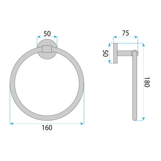 Rea Kúpeľňový vešiak Ring 5710 Galo Brush Nickel REA-88075