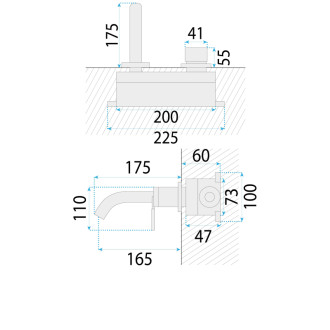 Podomietková batéria REA Argon Nickel Brush + BOX