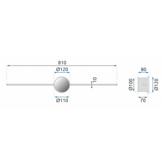 REA Nástenné svietidlo Chróm 80cm APP847-1W OSW-06669