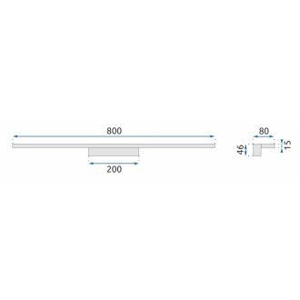 REA LED kúpeľňové osvetlenie 80CM APP841-1W čierne placaté OSW-06767 OSW-06767